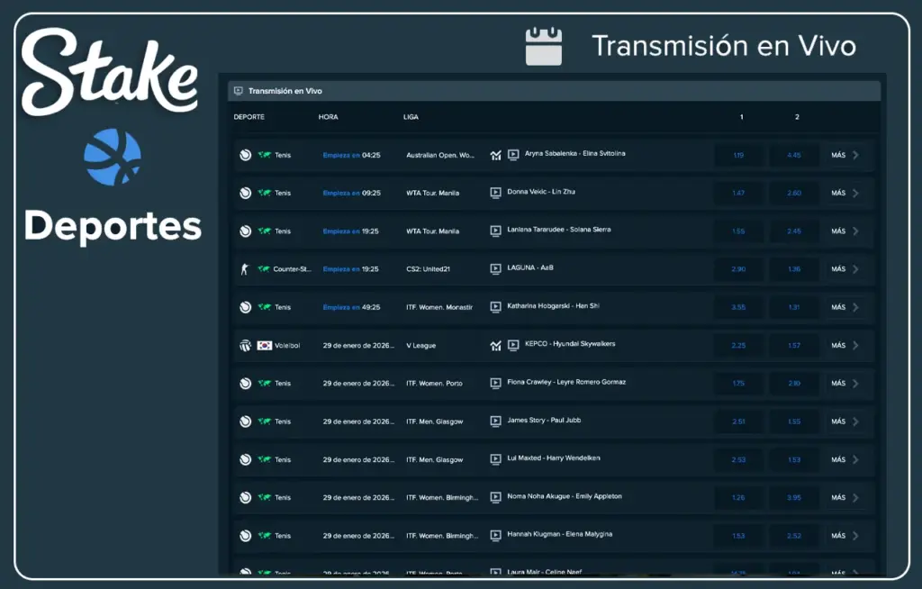 Apuestas en vivo en Stake Argentina